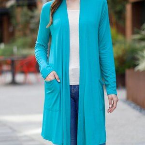 ✨Teal Blue Duster Cardigan Lightweight NWT